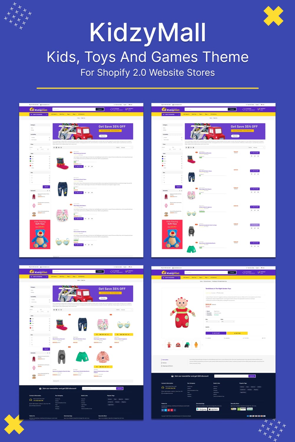 Kidzymall kids toys and games theme for shopify 2.0 website stores, picture for pinterest 1000x1500.