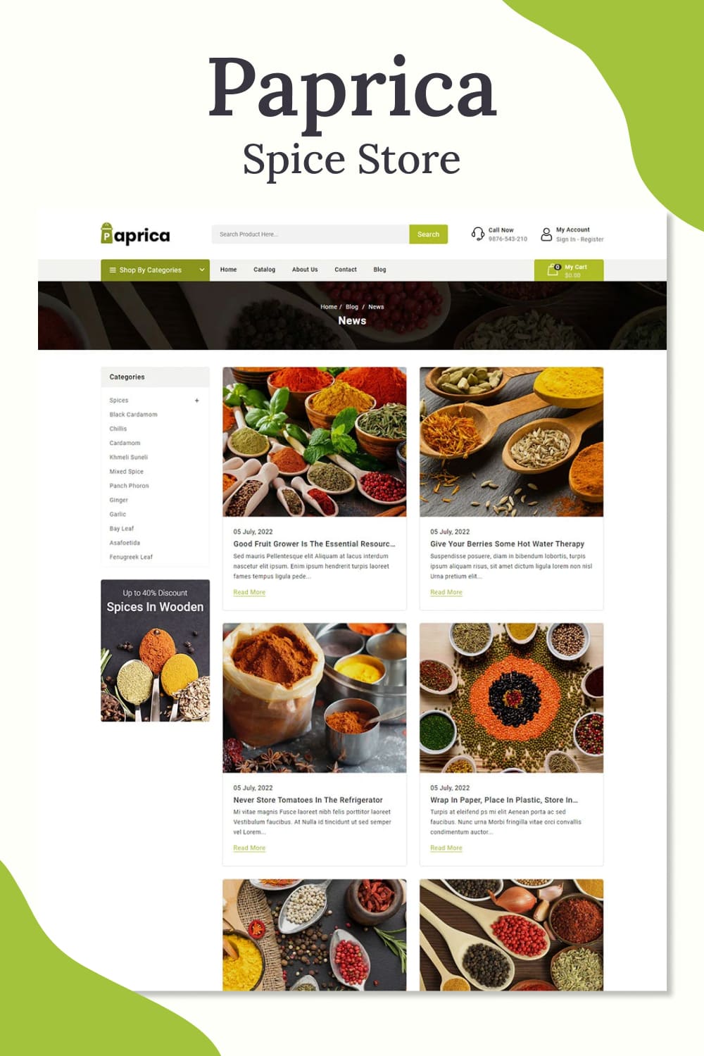 Paprica spice store shopify 2.0 responsive theme, picture for pinterest.