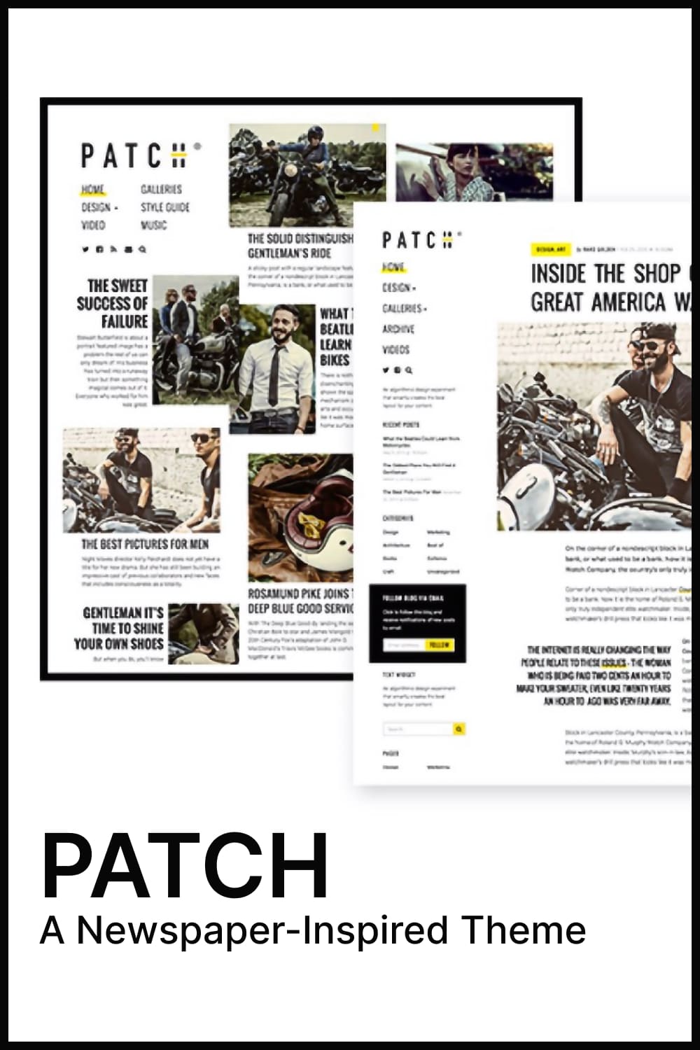 Patch a Newspaper - Inspired Theme, picture for pinterest 1000x1500.