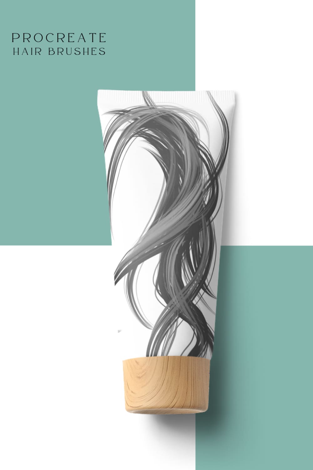 Procreate hair brushes, picture for pinterest 1000x1500.