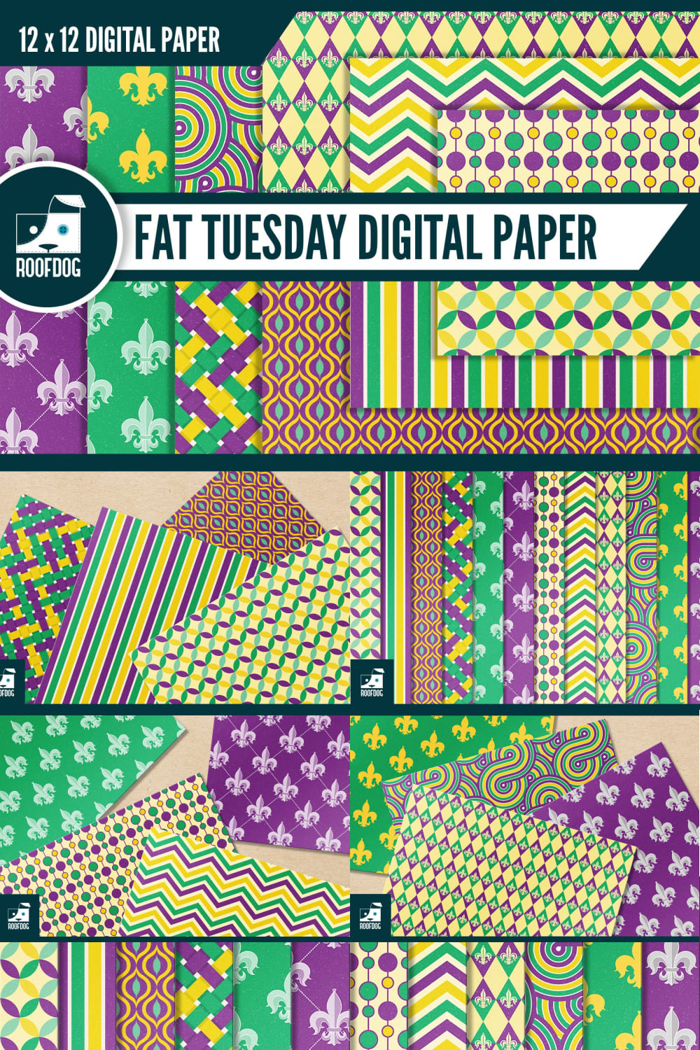 12*12 digital paper of fat tuesday.