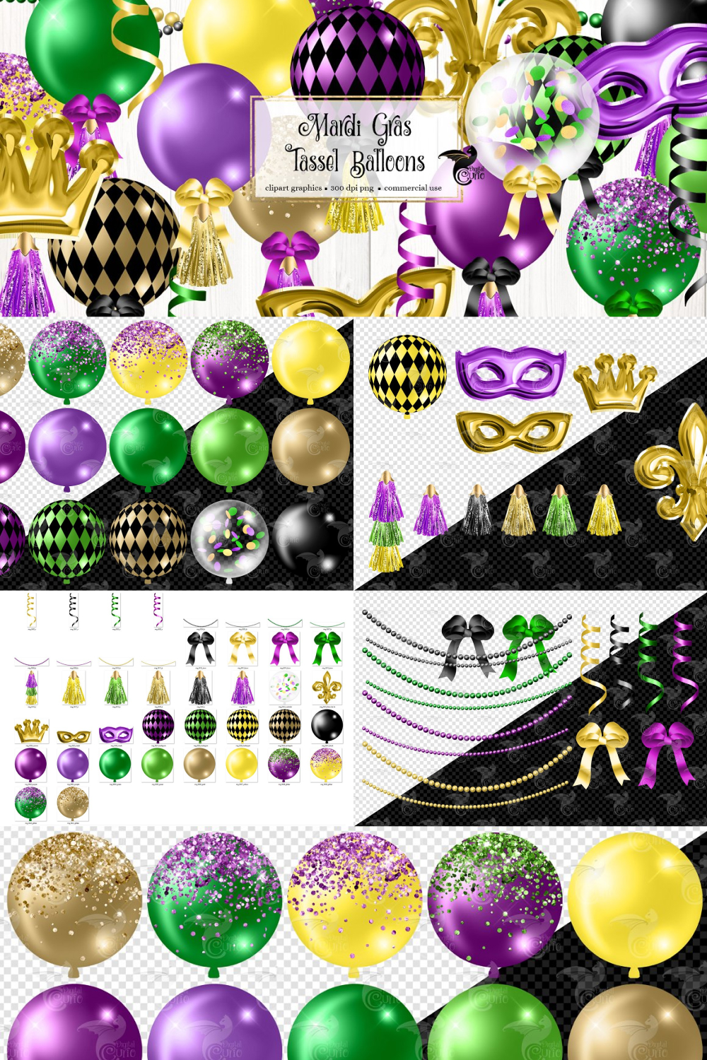 Pinterest of mardi gras tassel balloons clipart.