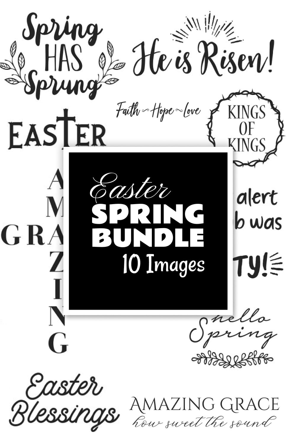 Easter spring bundle vol1 SVG, picture for pinterest 1000x1500.