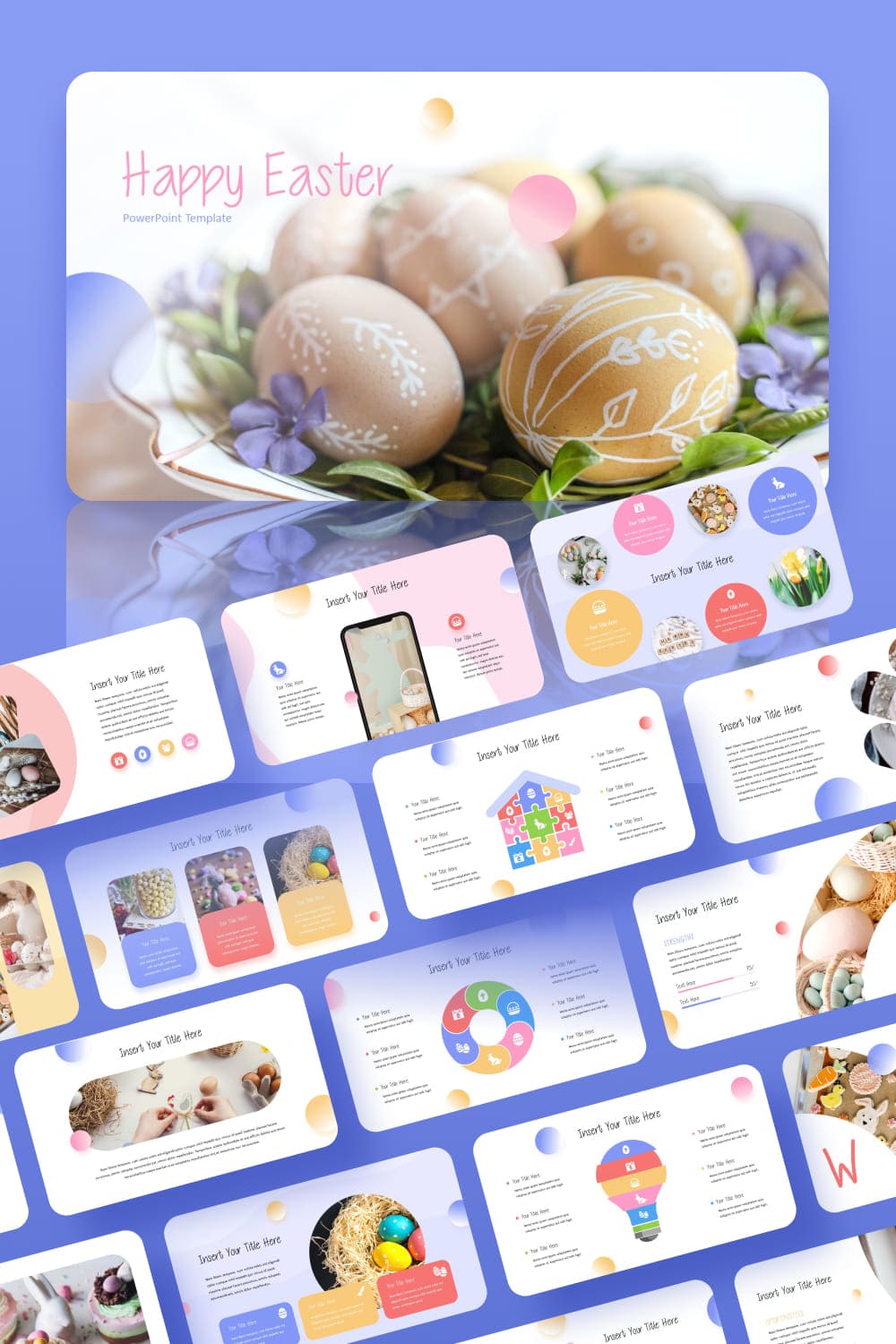 Easter Powerpoint Template, picture for pinterest 1000x1500.