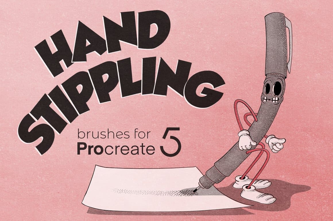 Hand Stippling brushes for Procreate 5.