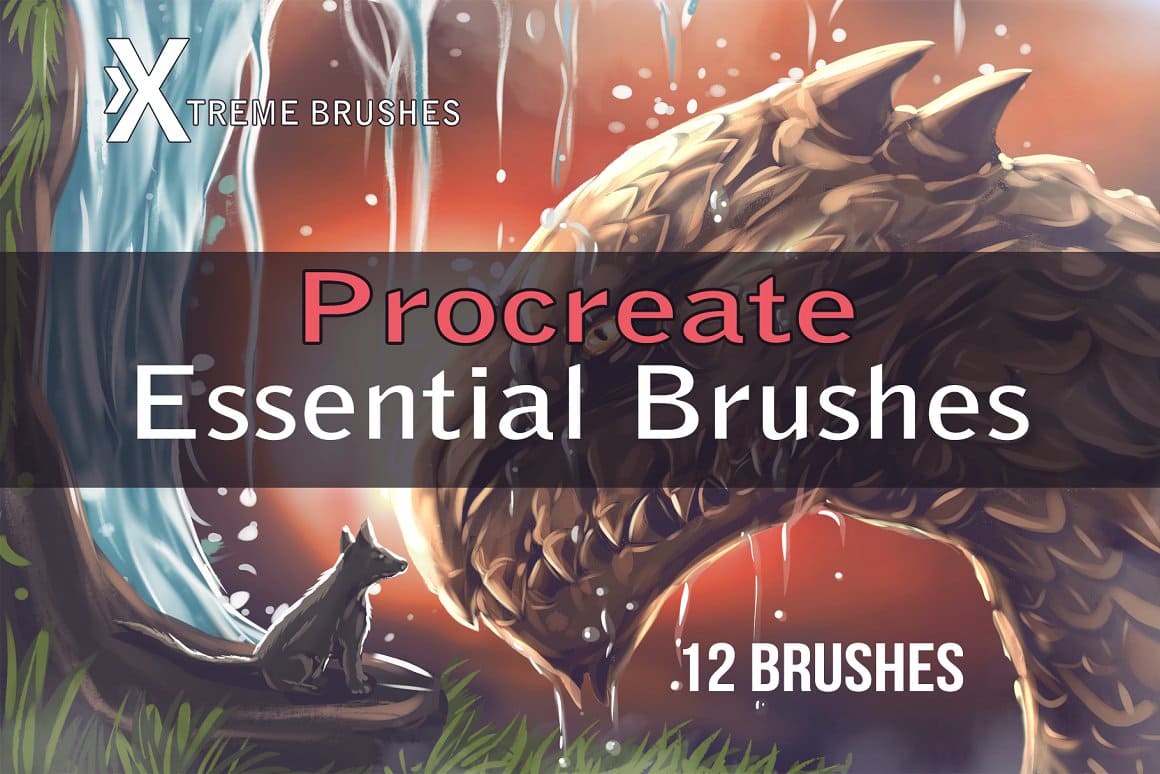 Procreate essential brushes, 12 Brushes.