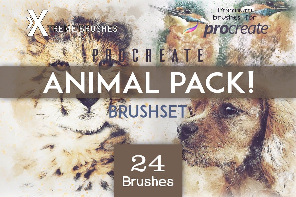 Animal pack brushset, 24 Brushes.