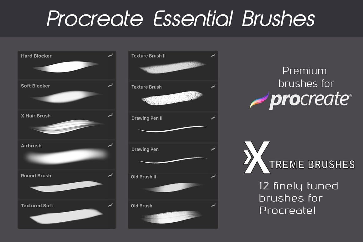 12 finely tuned brushes for Procreate!