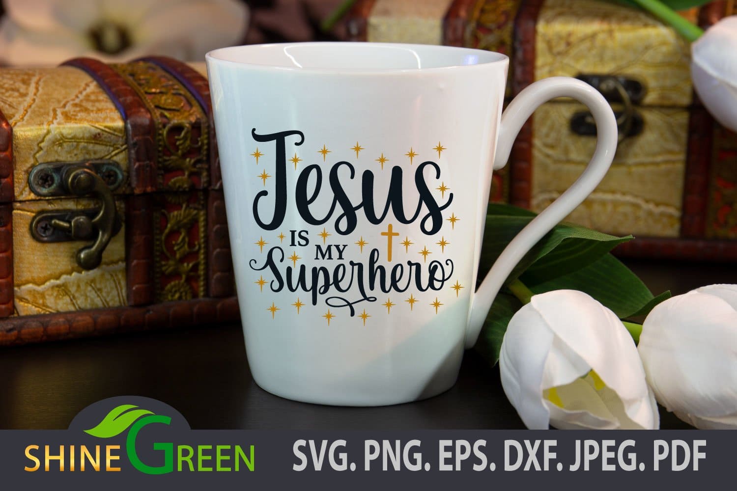 "Jesus is my superhero" - the inscription on a white cup.