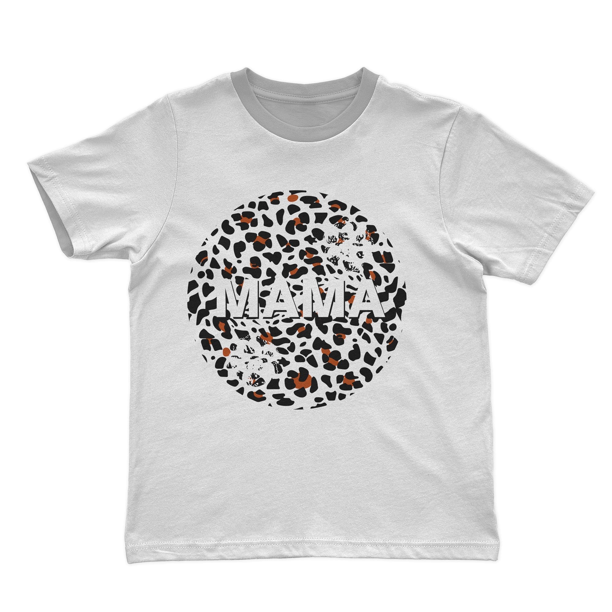Leopard ball on a white T-shirt.