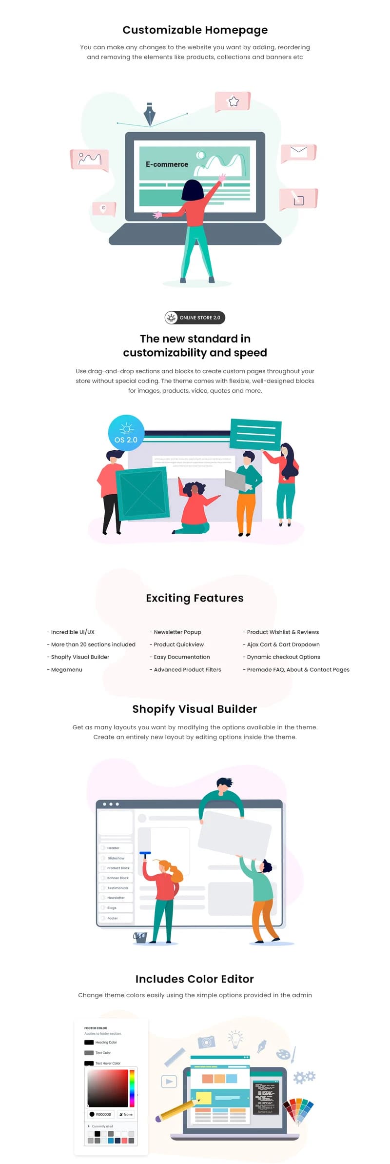 Paws pet store shopify theme, Customizable Homepage.