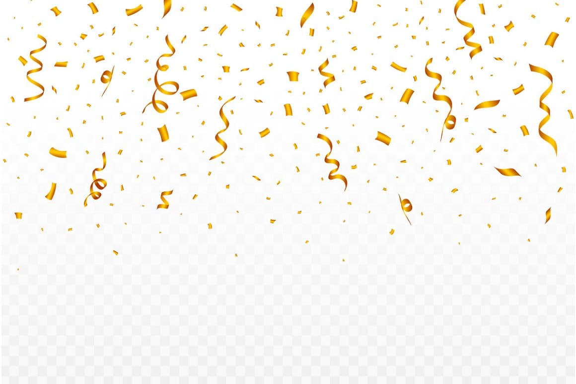 Golden confetti n ribbon background, picture 1160x774.