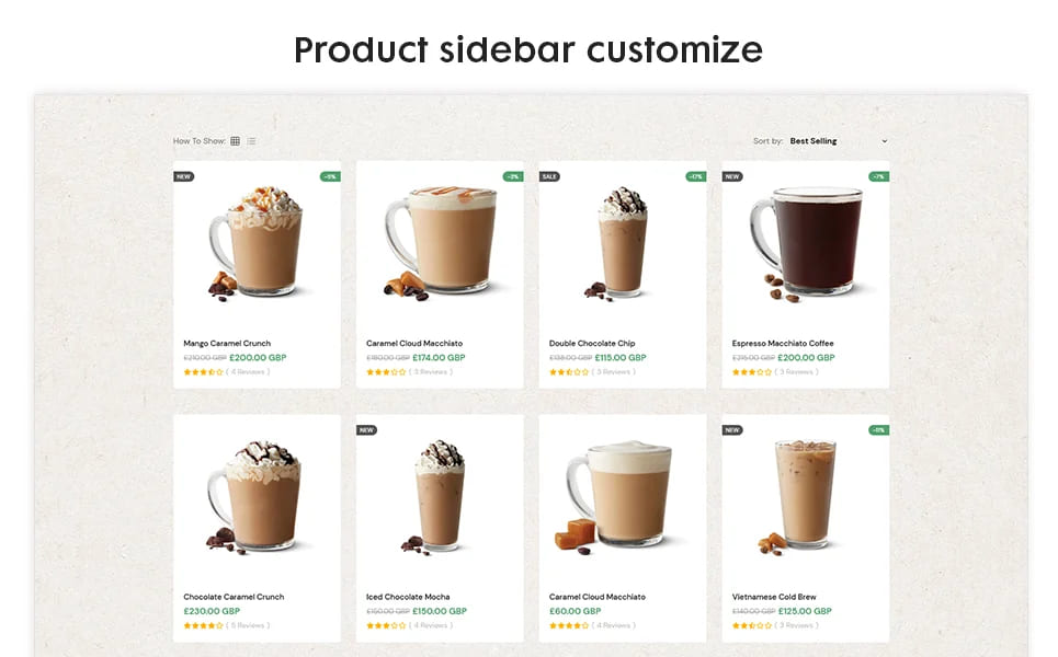 Page: Product sidebar customize.