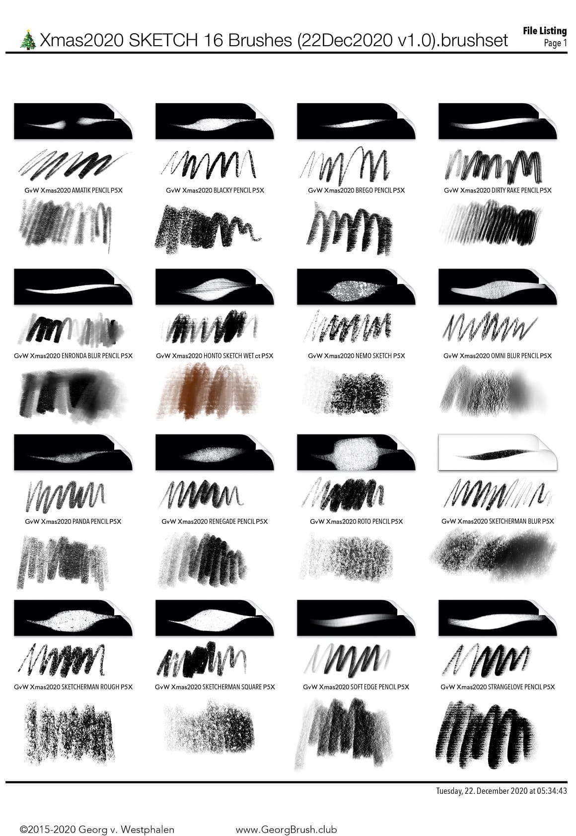 16 Brushes artwork, 1160 by 1684 pixels.