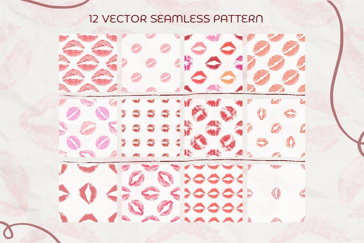 Title: 12 vector seamless pattern.