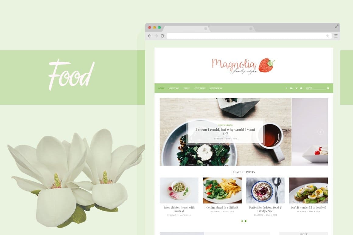 Food site with theme Magnolia.