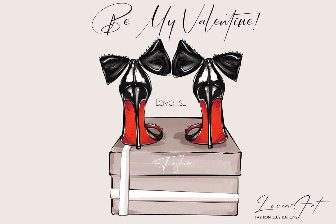 Be my Valentine, black and red louboutins for your beloved.