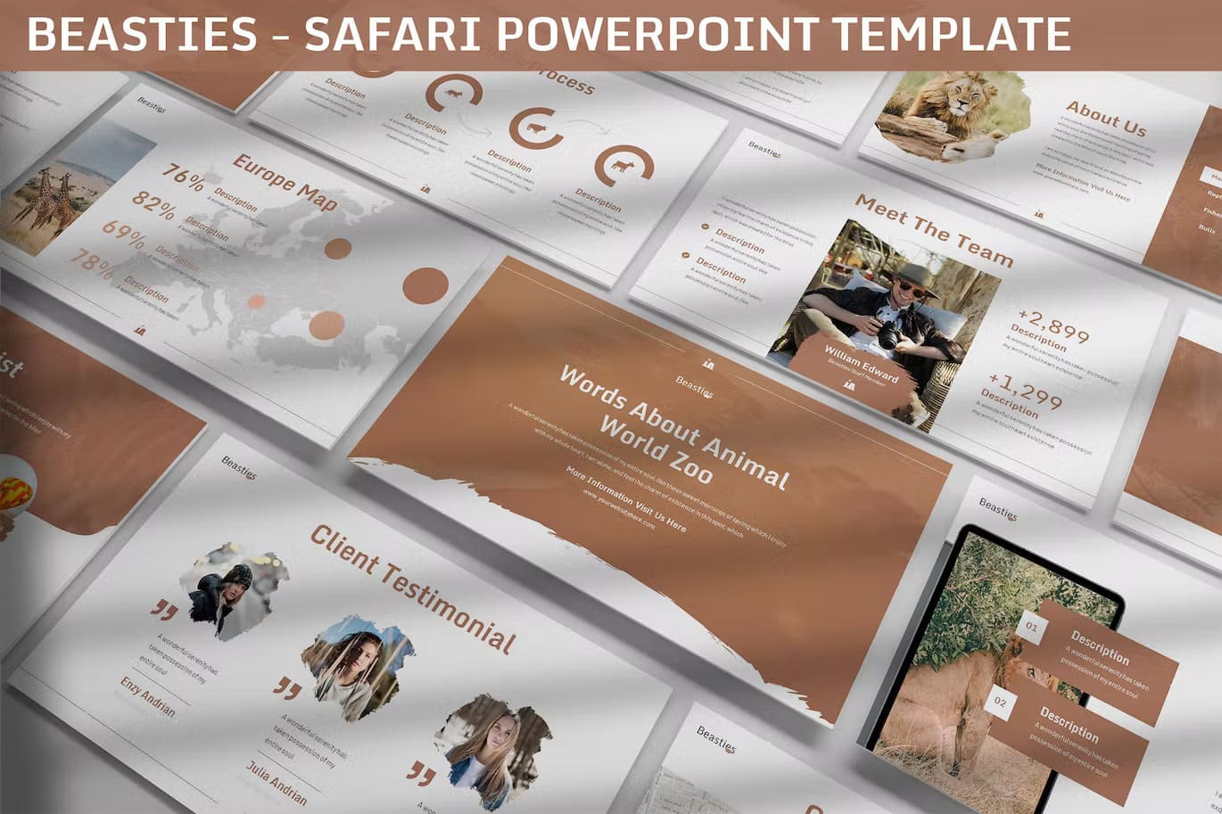 Information about Beasties safari powerpoint template.