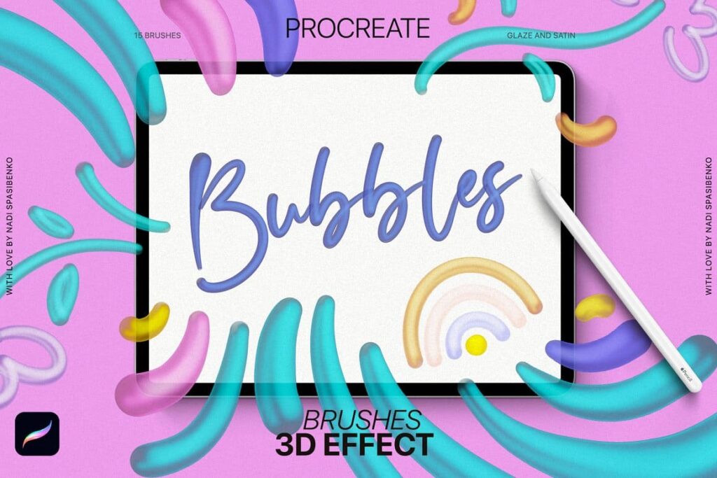 3D Effect Procreate Brushes – MasterBundles