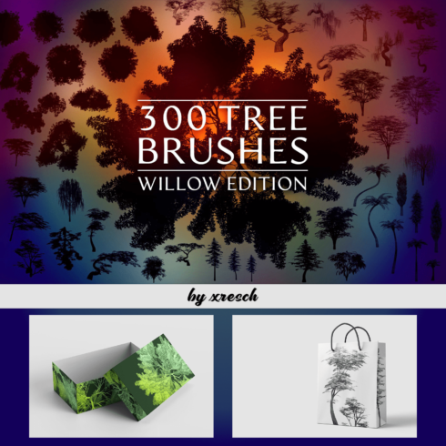 3D generated of tree brushes.
