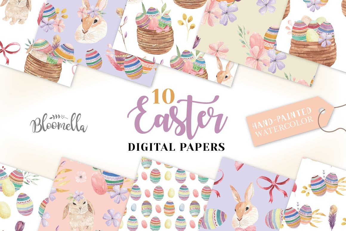10 Easter digital papers.