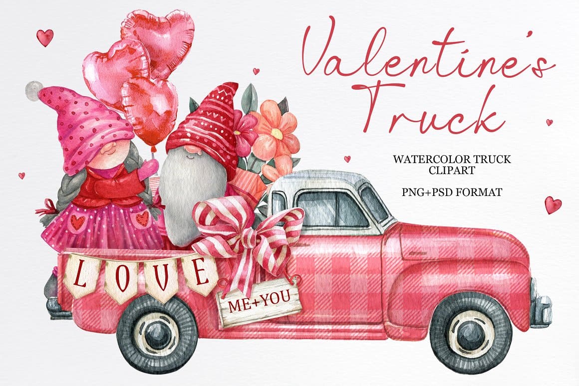 Valentine truck with things that will make Valentine's Day unsurpassed.