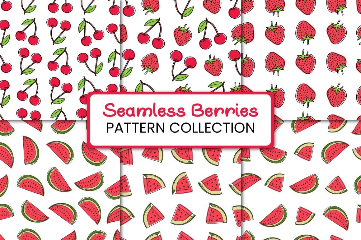 Seamless Berries Pattern Collection.