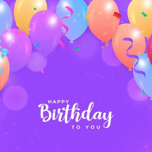 Birthday Banner Realistic Balloons – MasterBundles