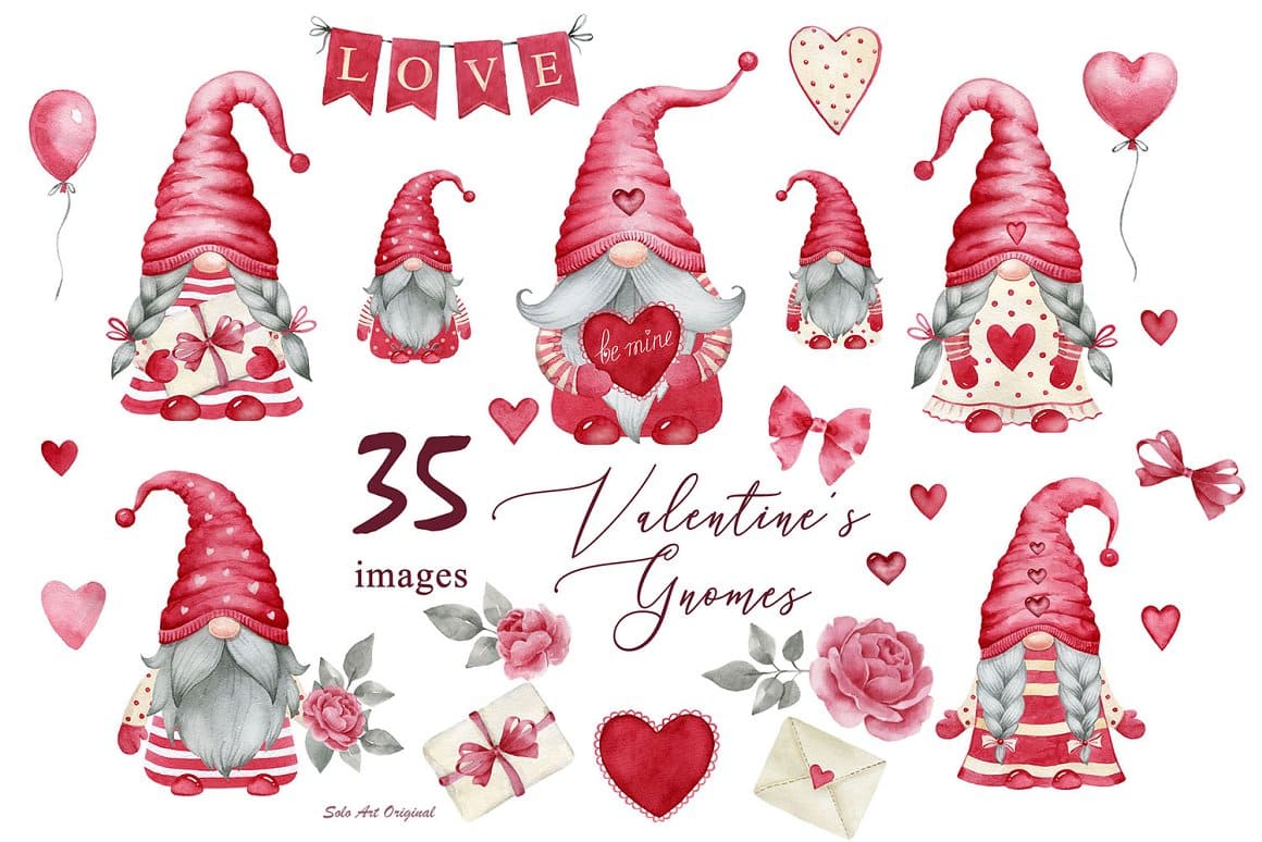 Valentine's Day Gnomes Girls / Boys.