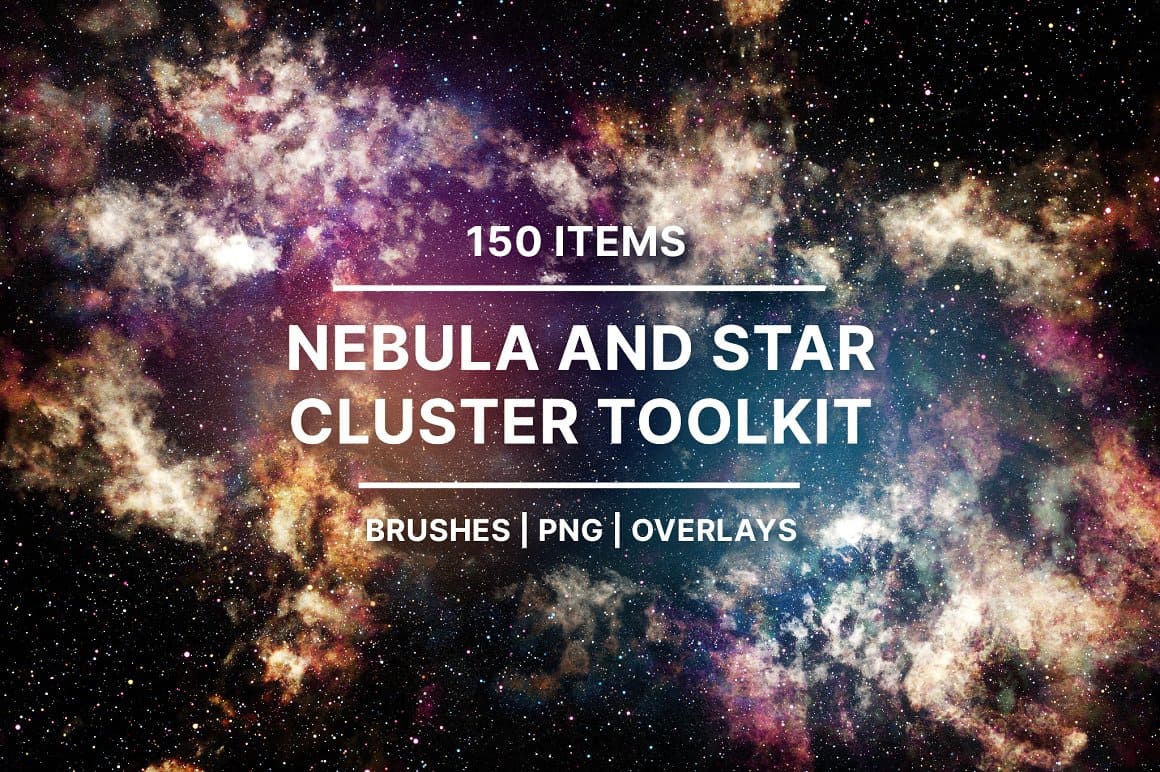 150 items of Nebula Star Clusters (Brushes, PNG).
