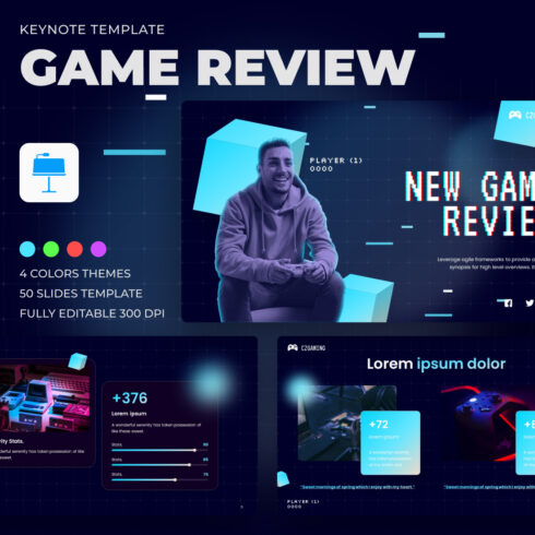 Images with game review keynote template.