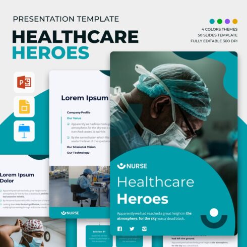 4 colors themes of healthcare heroes.