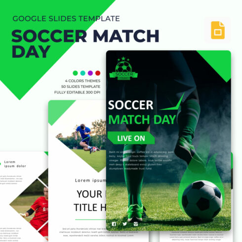 Soccermatch google slides template, main picture 1100x1100.