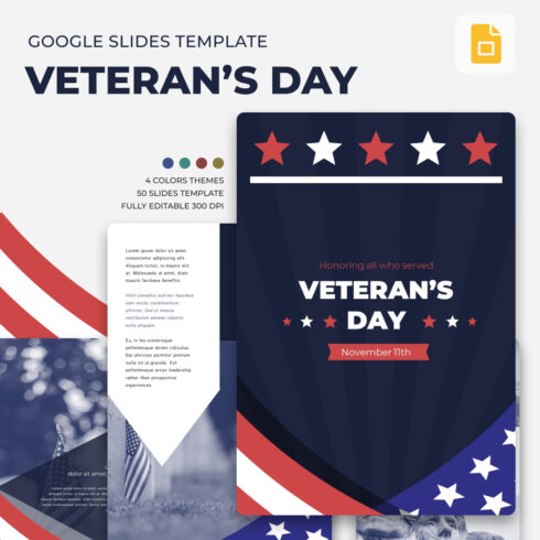 Preview veteransday googleslides template.