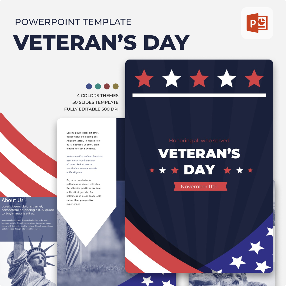 Preview veteransday powerpoint template.
