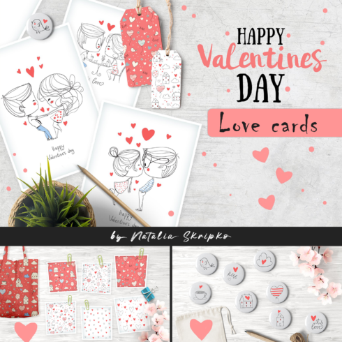 Preview happy valentines day. love cards.