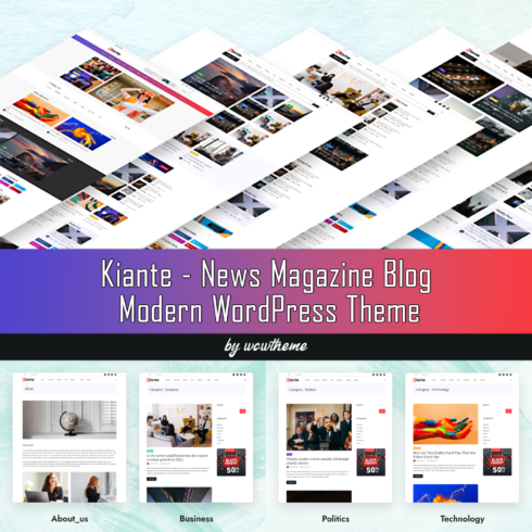 Illustrations with kiante news magazine blog modern wordpress theme.