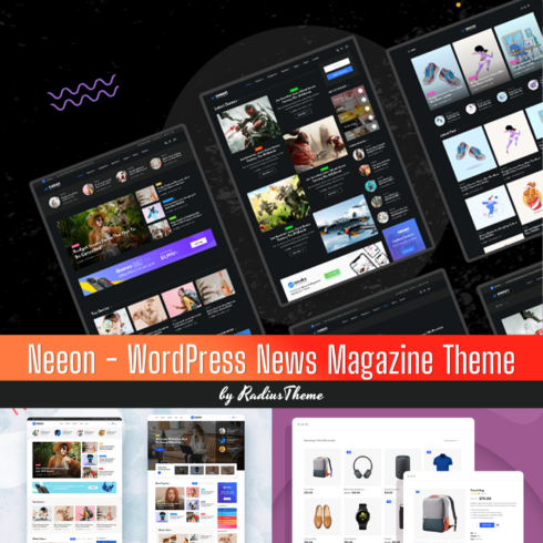 Preview neeon wordpress news magazine theme.
