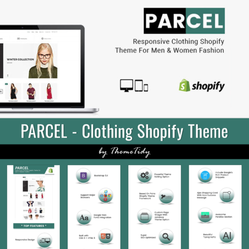 Illustrations of parcel clothing shopify theme.