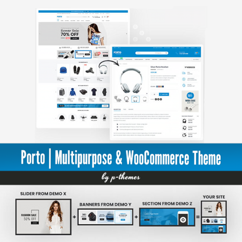 Images with porto multipurpose woocommerce theme.
