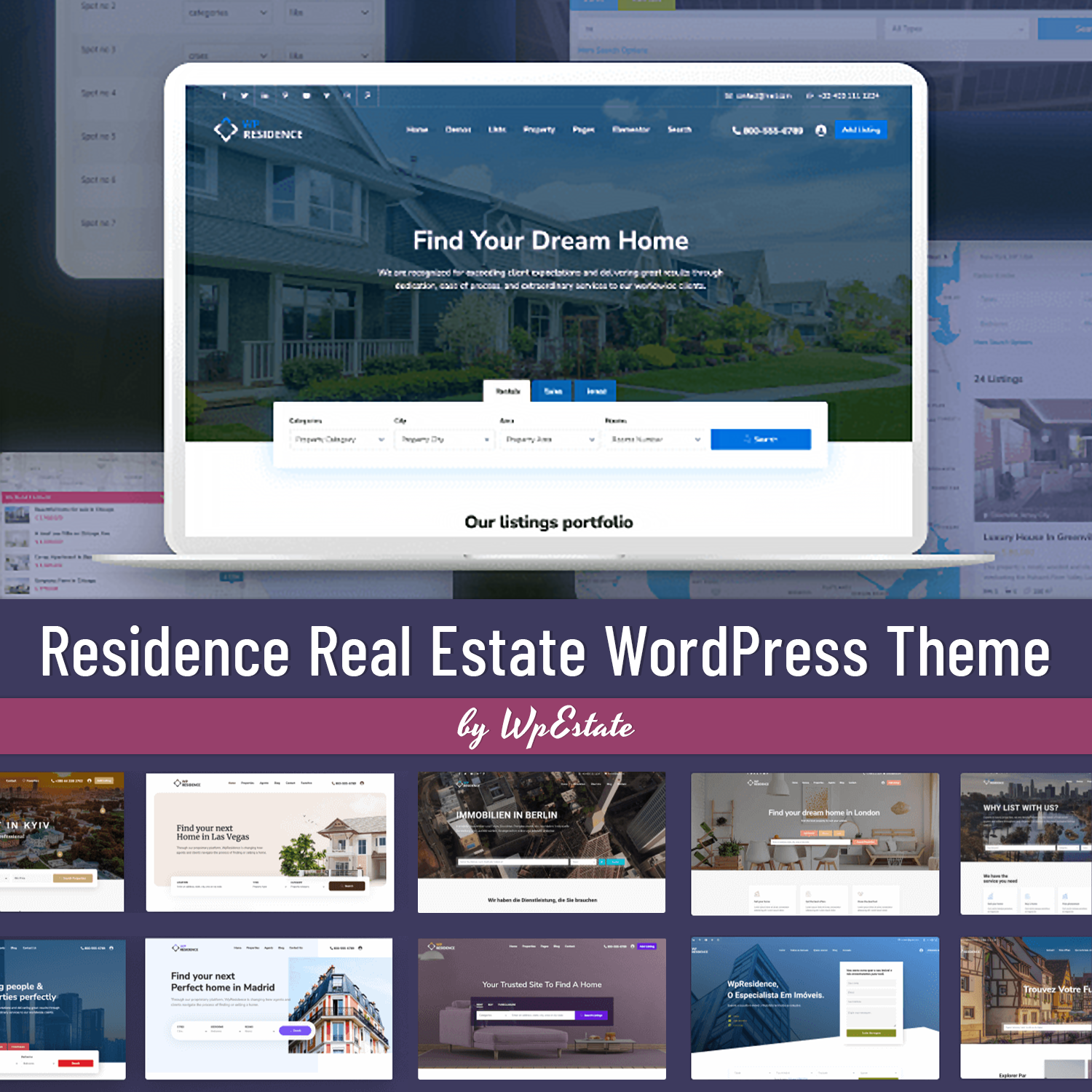 Preview residence real estate wordpress theme.
