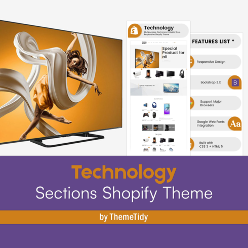 Images with echnology sections shopify theme.