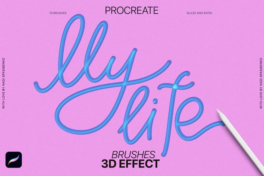 3D Effect Procreate Brushes – MasterBundles
