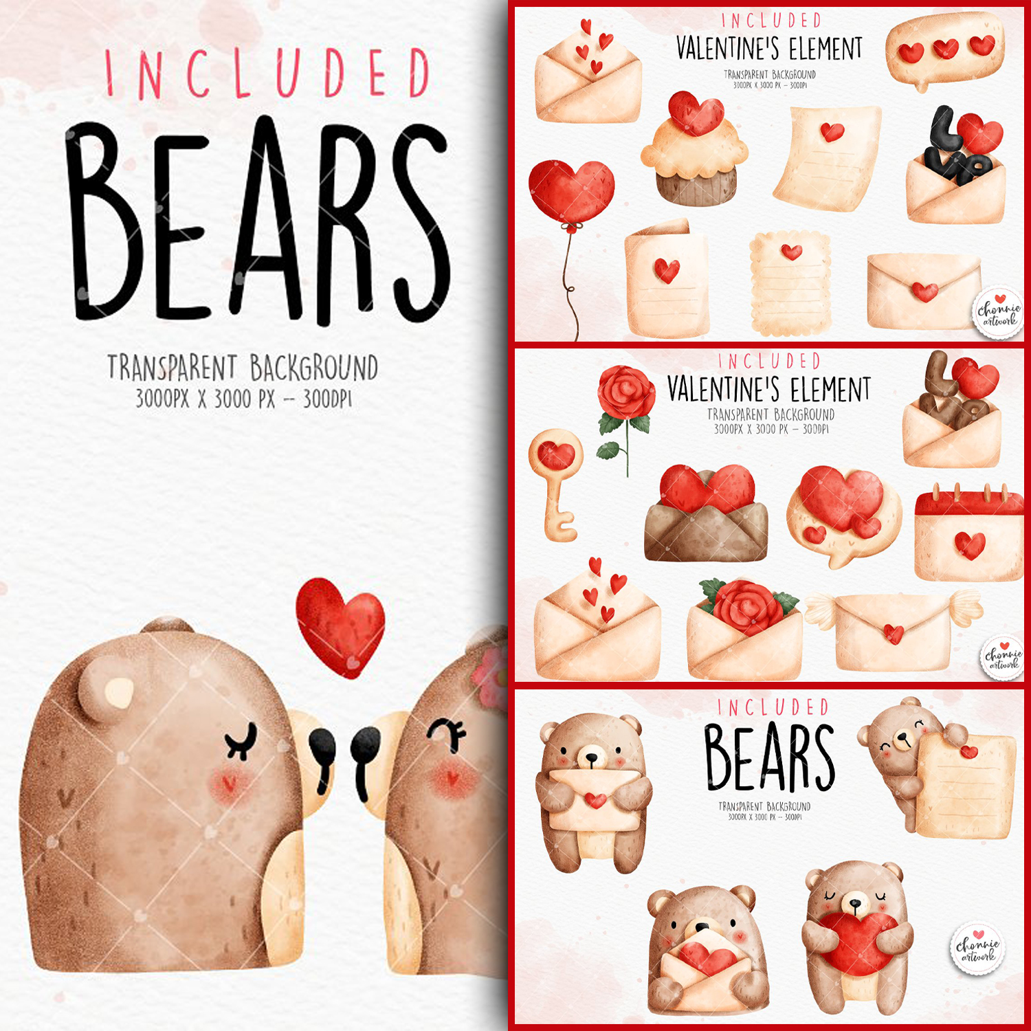 Illustration valentines day teddy bear clipart.