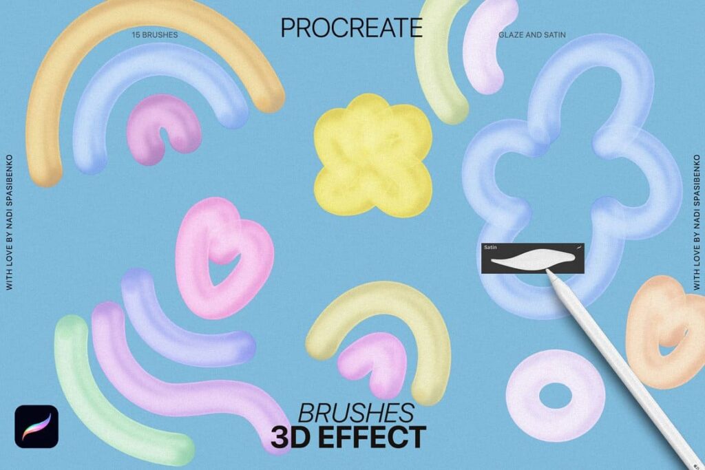 3D Effect Procreate Brushes – MasterBundles