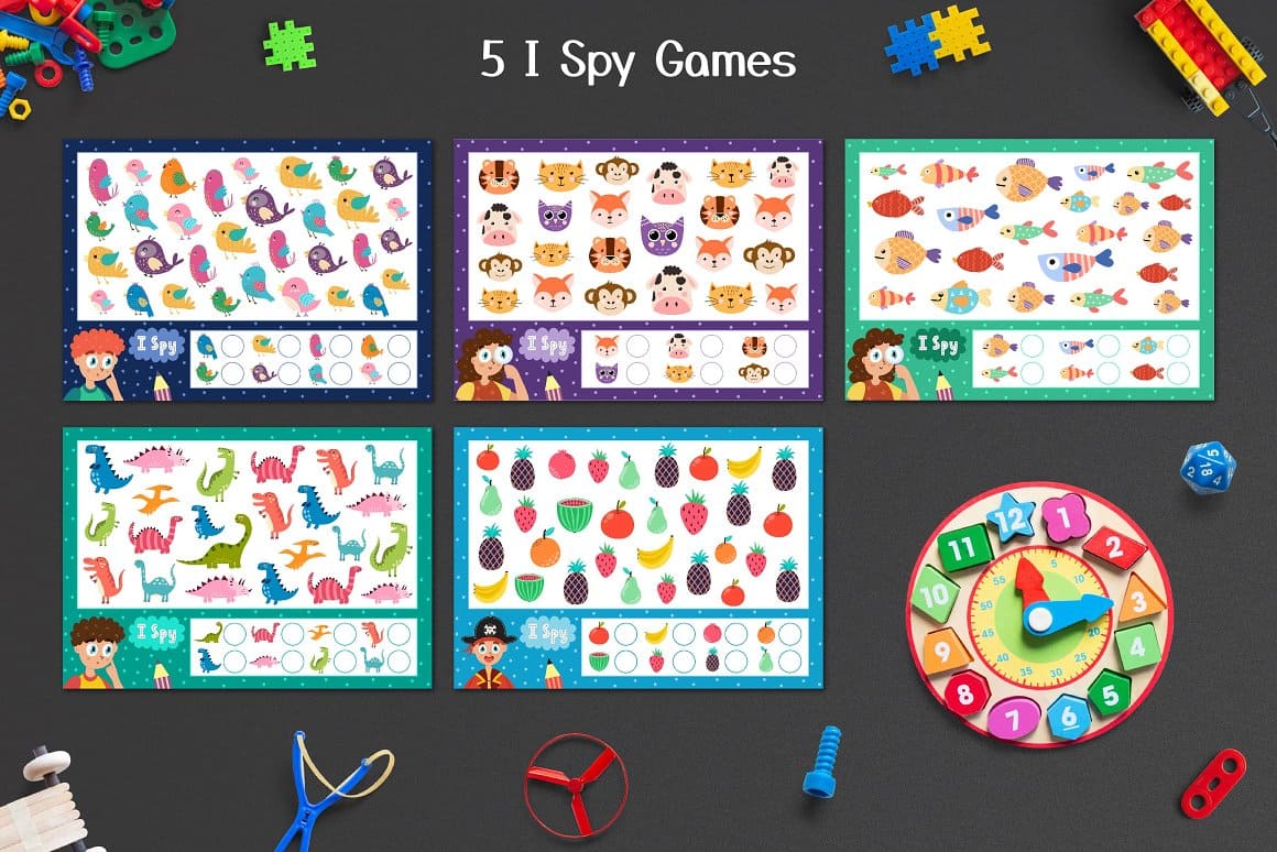 5 I spy games.
