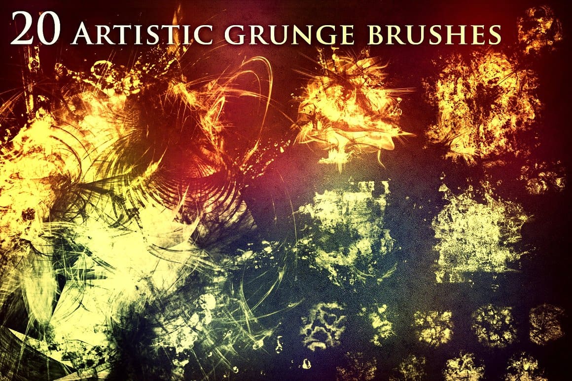 20 Artistic Grunge Brushes.