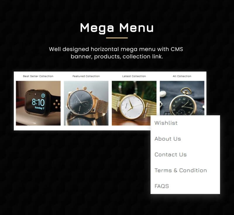 Mega Menu - Royal mega watch.
