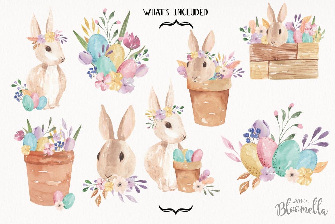 A lot of painted Easter bunnies.