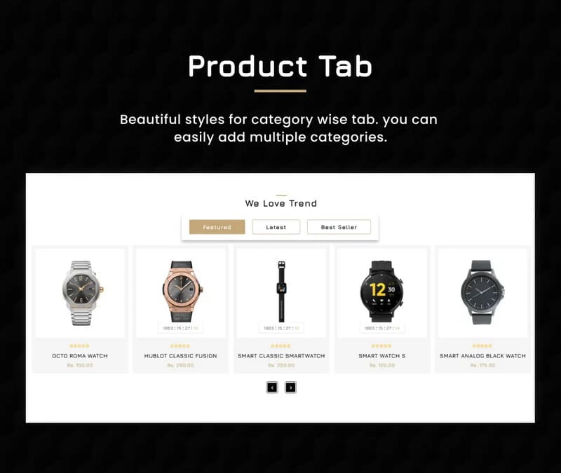 Product Tab - Royal mega watch.